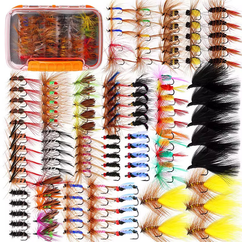 Caja de 120 Moscas, ninfas, streamers calidad premium