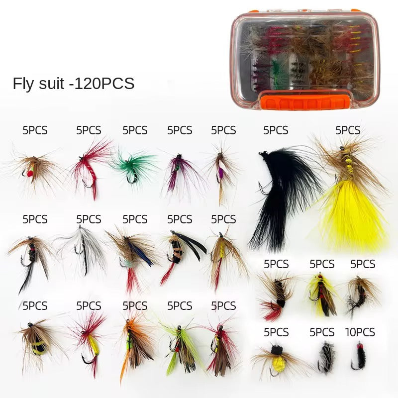 Caja de 120 Moscas, ninfas, streamers calidad premium