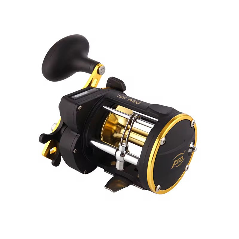 Reel Rotativo Digital 6.0:1 Carbono Y Aluminio Pesca Mar