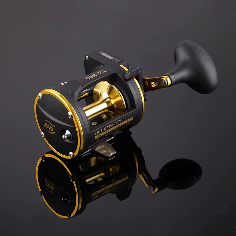 Reel Rotativo Digital 6.0:1 Carbono Y Aluminio Pesca Mar