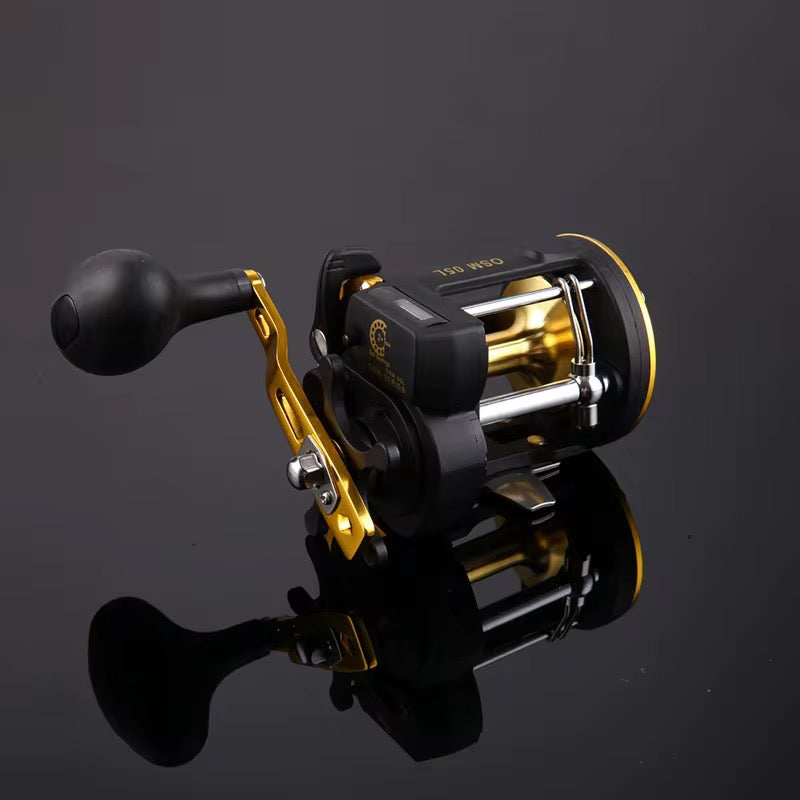 Reel Rotativo Digital 6.0:1 Carbono Y Aluminio Pesca Mar