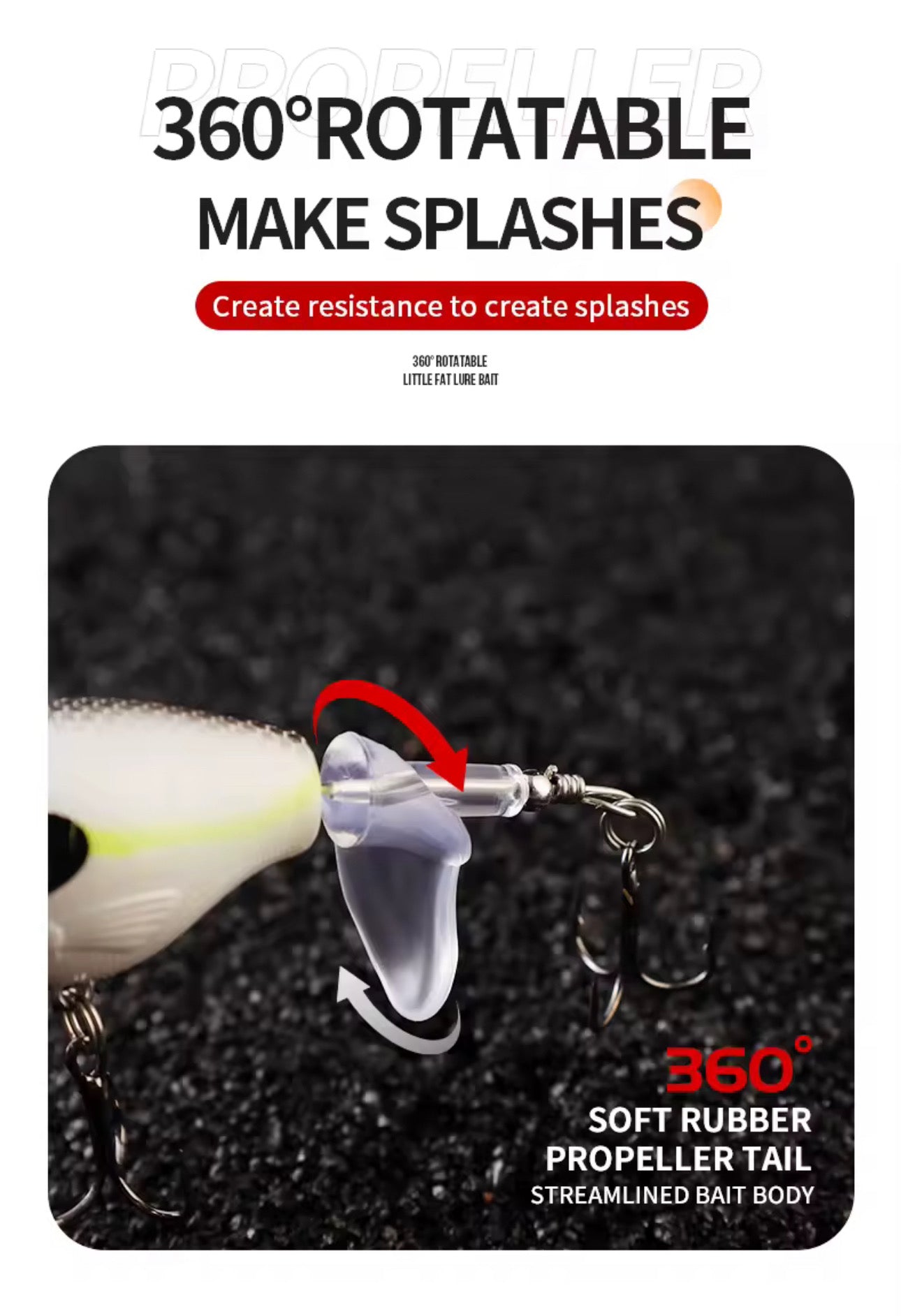 5 Señuelos Cola Rotor Helice Premium Pesca Tararira Dorado