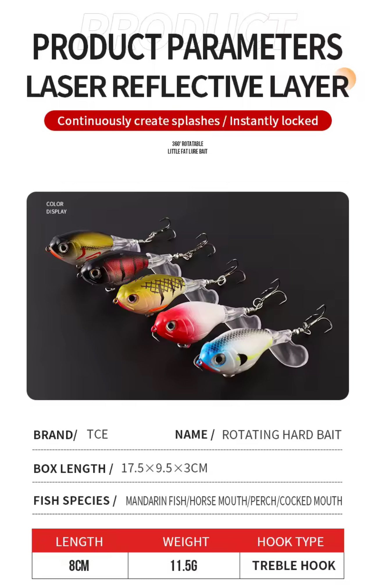5 Señuelos Cola Rotor Helice Premium Pesca Tararira Dorado