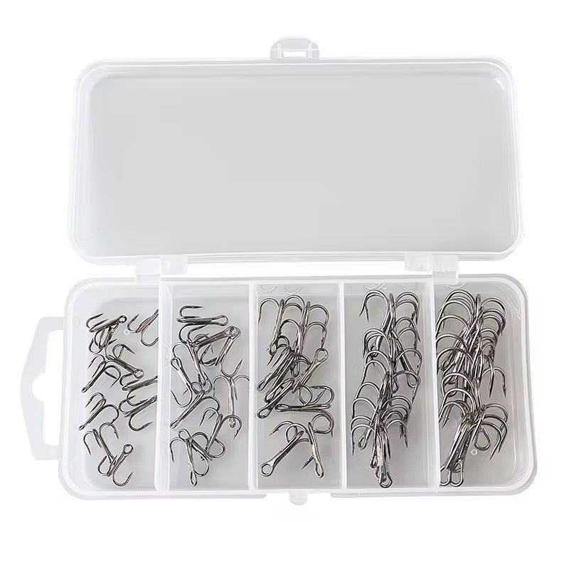 Caja De 50 Anzuelos Triple Surtidos Pesca