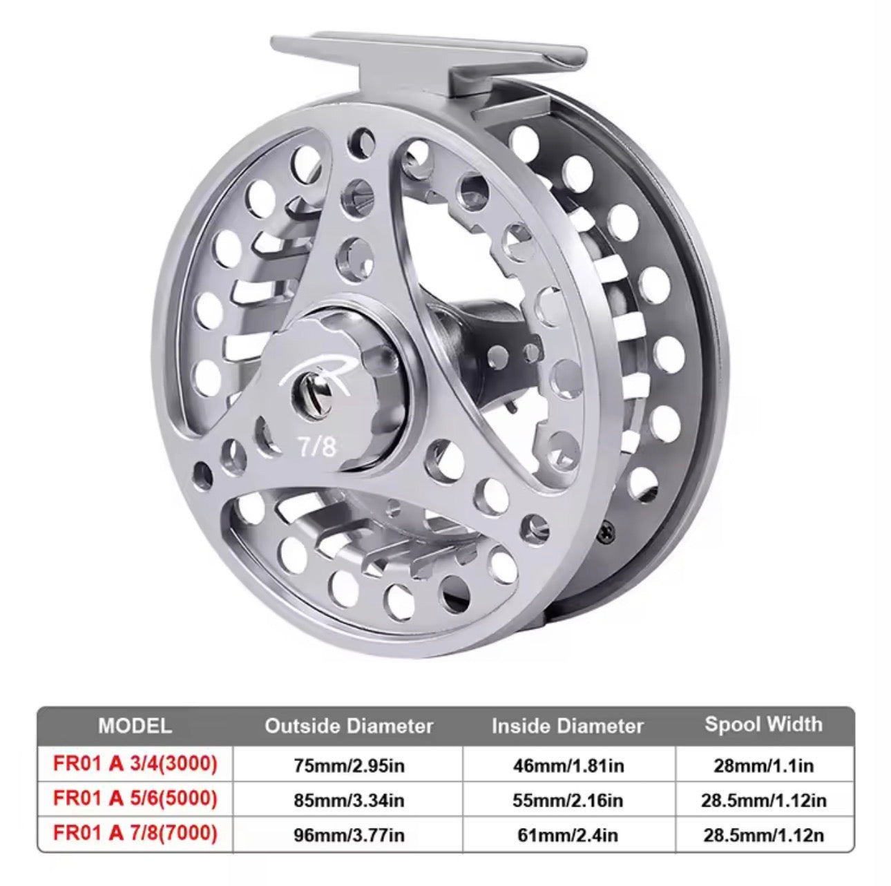 Reel Fly Fishing Pesca Con Mosca Aluminio Truchas
