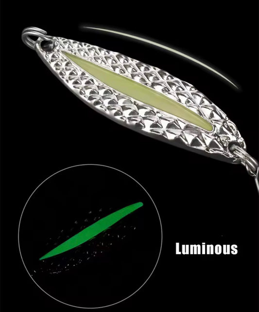 2 Cucharas Plateada Y Dorada Luminosas Pesca Truchas