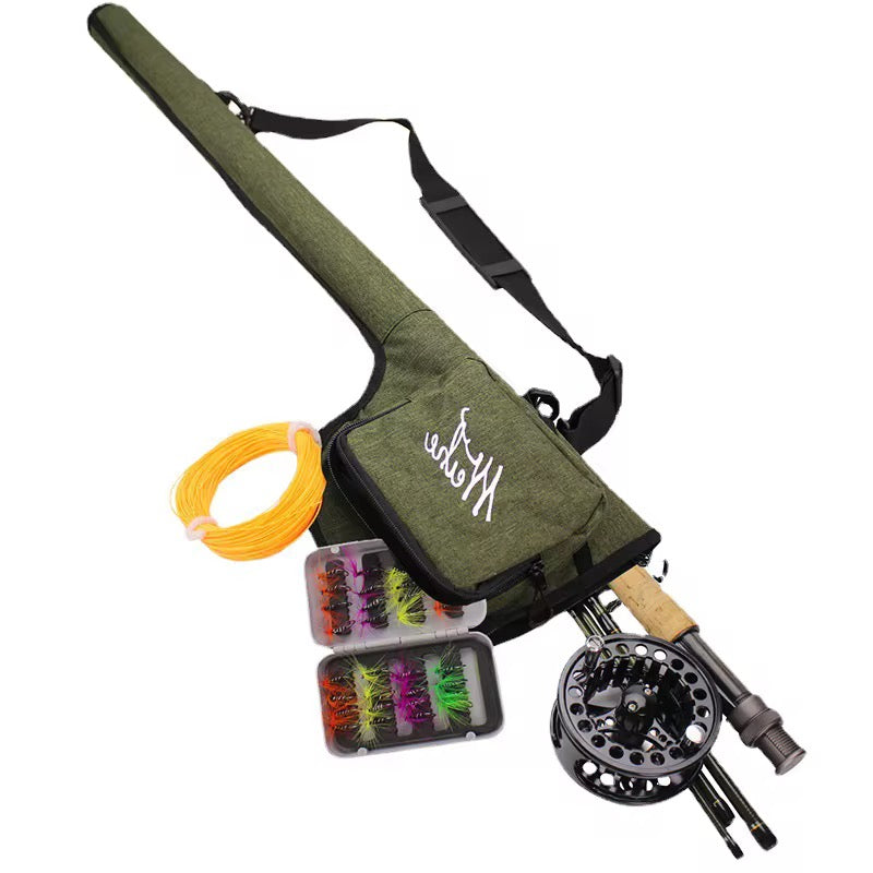 Combo Fly Weihe Pesca Mosca Caña+reel+linea+moscas+estuche