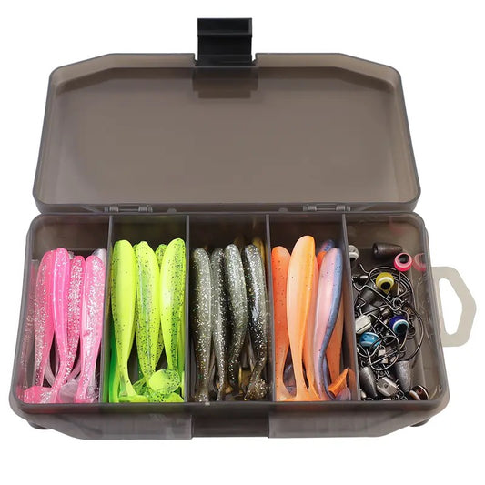 Kit 76pcs Señuelos Gomita Gomas Con Anzuelos Offset Tararira