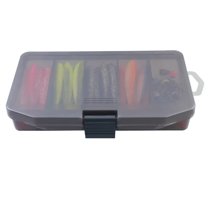 Kit 76pcs Señuelos Gomita Gomas Con Anzuelos Offset Tararira