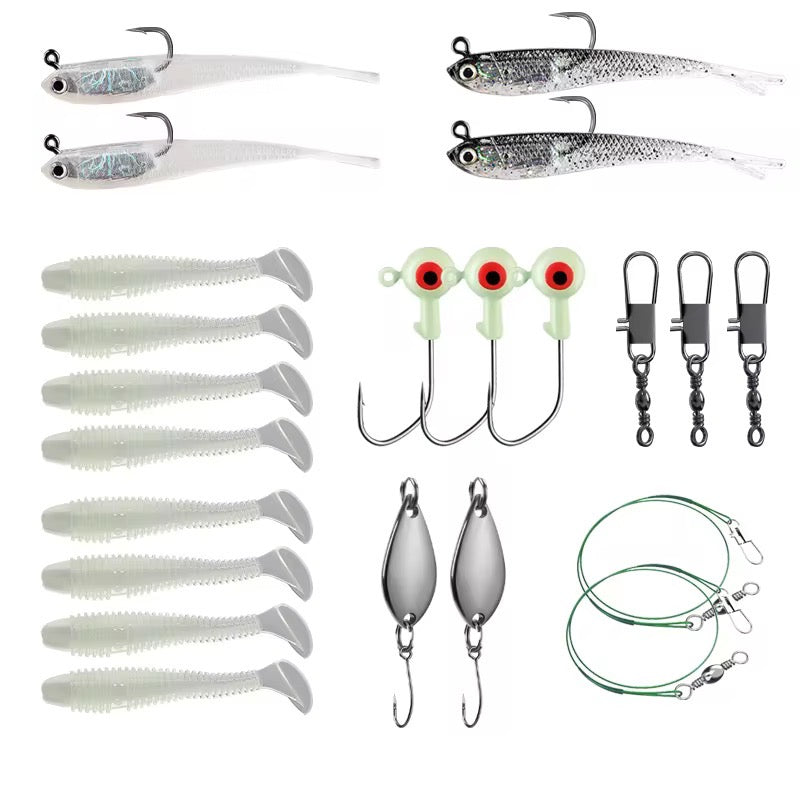 Set señuelos soft bioluminicente pesca nocturna