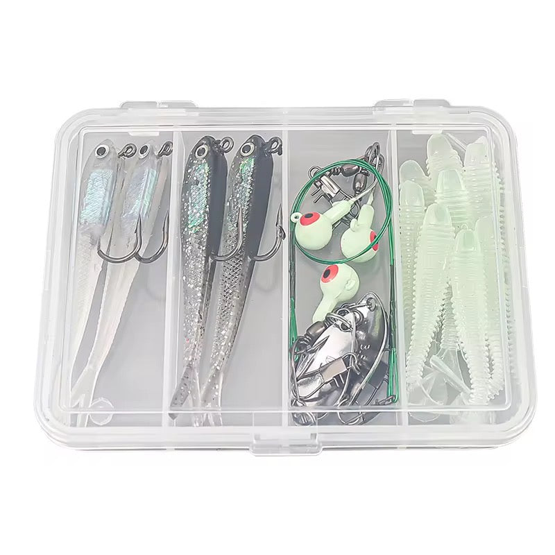 Set señuelos soft bioluminicente pesca nocturna