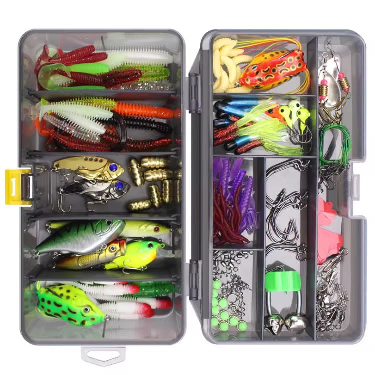 Kit Pesca 168 Señuelos Anzuelos Acero Inoxidable Color Blanco