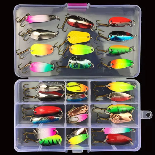 Kit 30 Piezas Cucharas Coloridas Pesca Truchas Tararias