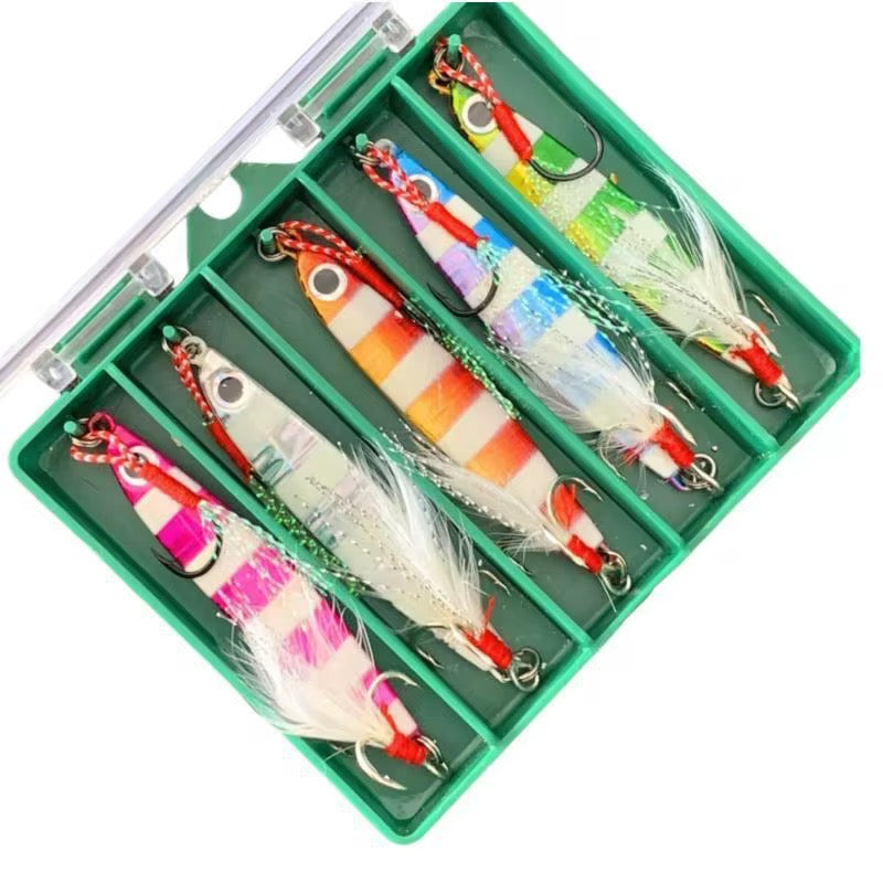 5 Señuelos Jigs Bioluminosos 30gr