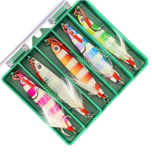 5 Señuelos Jigs Bioluminosos 30gr