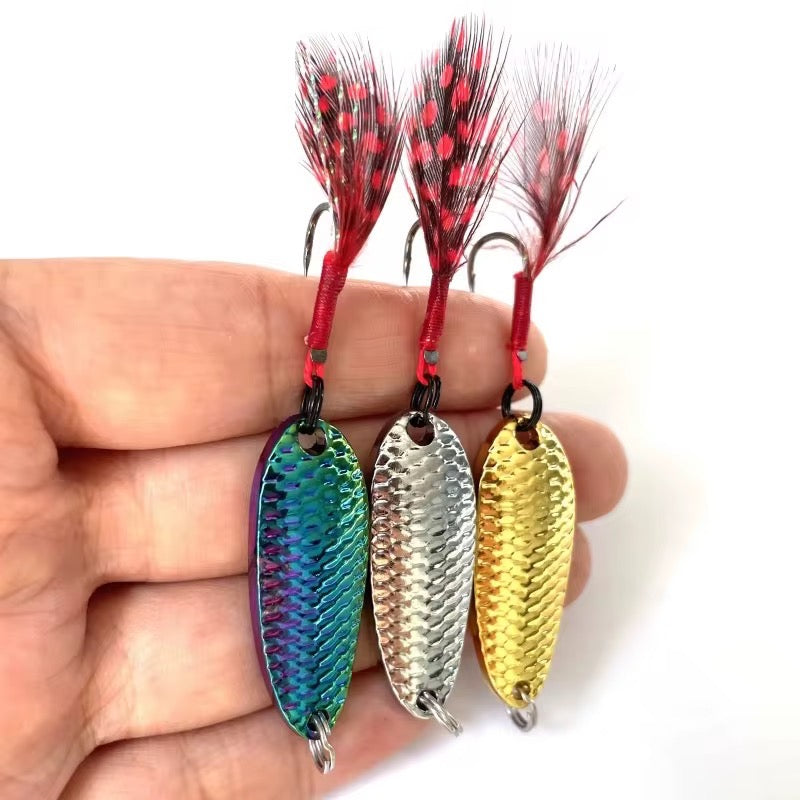 3 Cucharas Dorada Plateada Tornasolada Pesca Truchas
