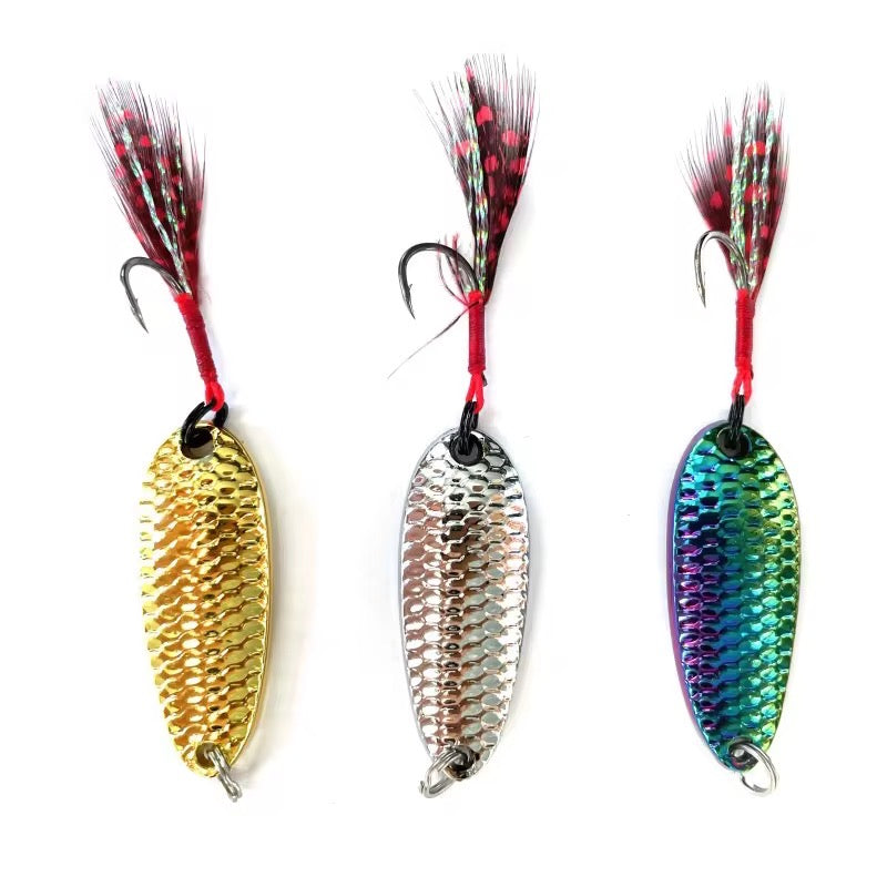 3 Cucharas Dorada Plateada Tornasolada Pesca Truchas