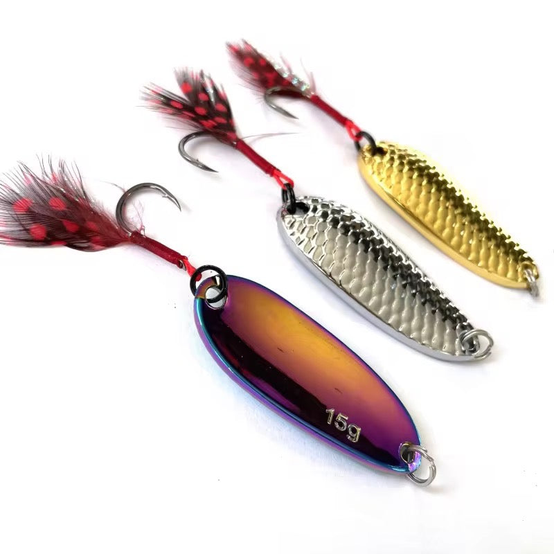 3 Cucharas Dorada Plateada Tornasolada Pesca Truchas