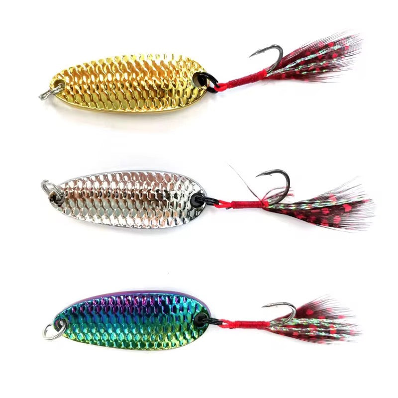 3 Cucharas Dorada Plateada Tornasolada Pesca Truchas