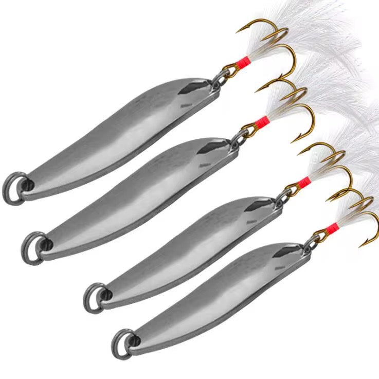 3 Cucharas Bioluminosa Dorada Plateada Pesca Truchas