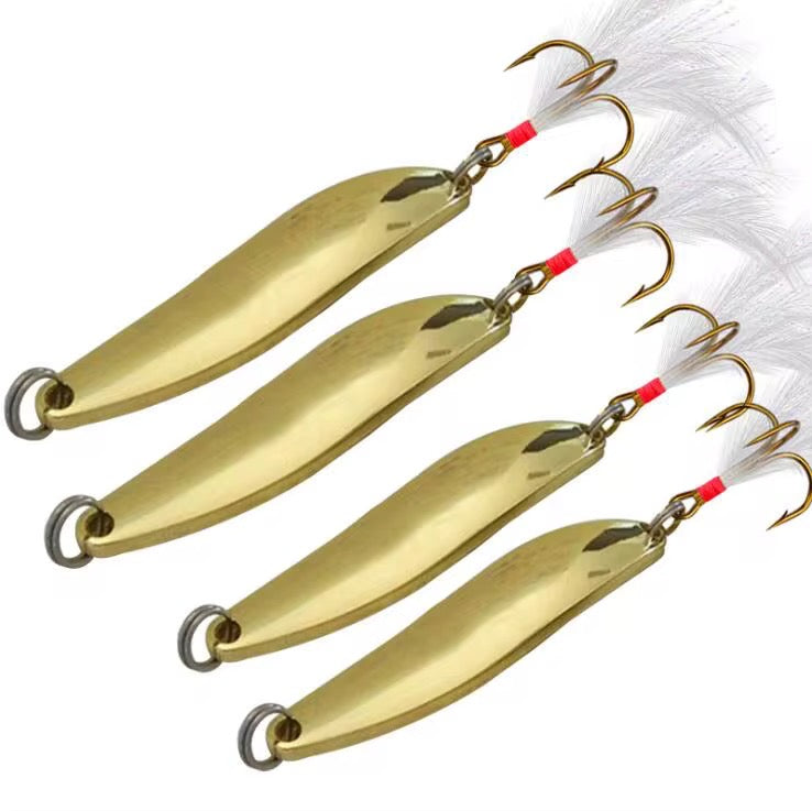 3 Cucharas Bioluminosa Dorada Plateada Pesca Truchas