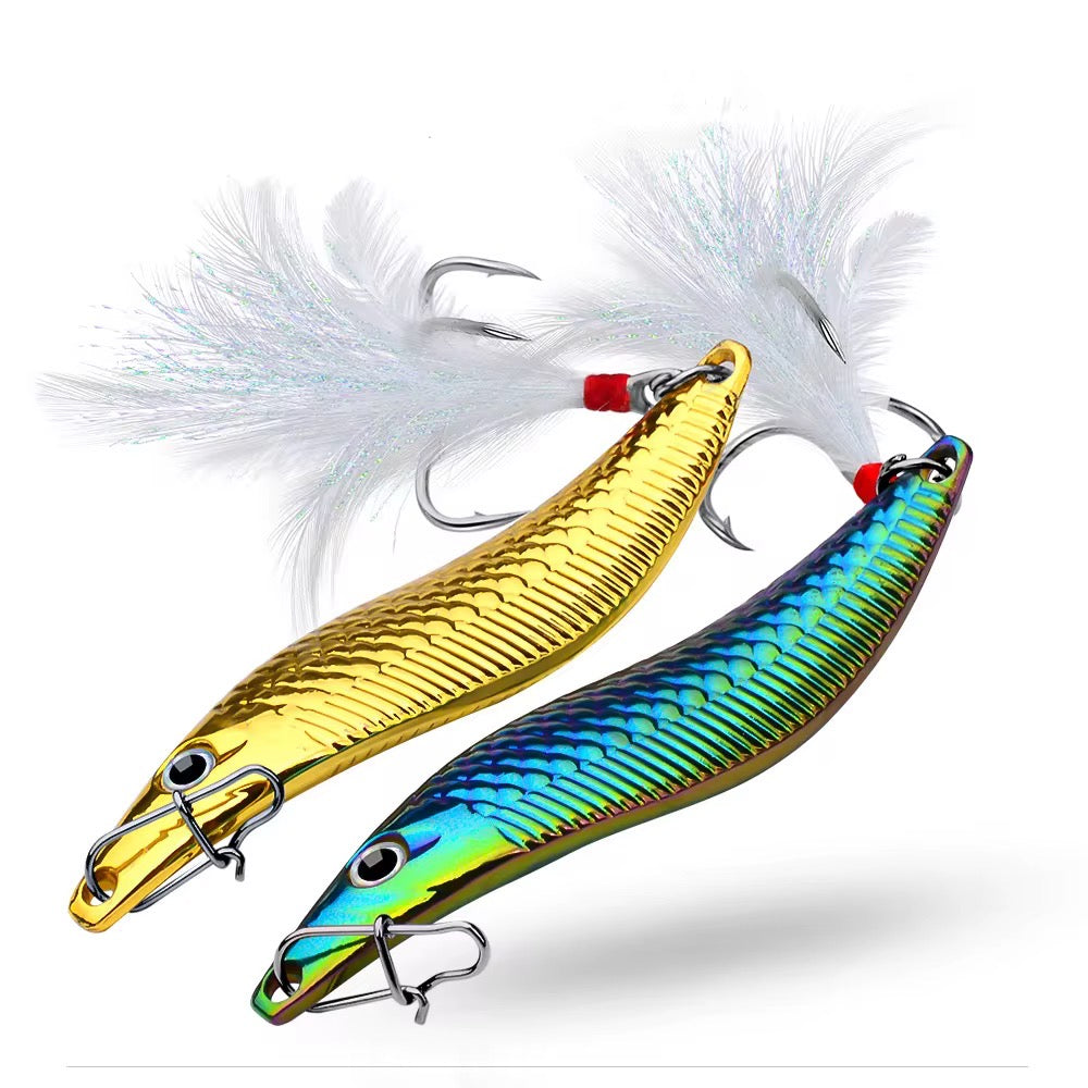 3 Señuelos Jigs 20gr Rojo Plateado Dorado