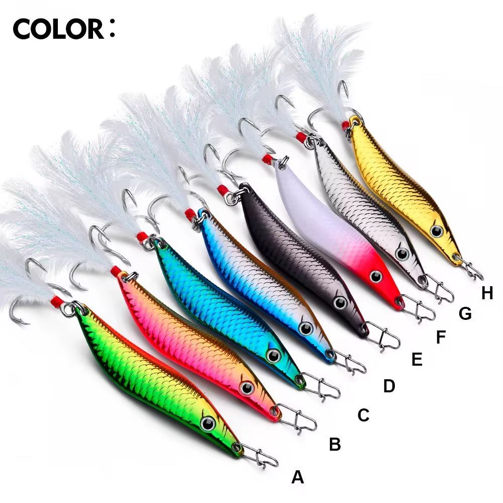 3 Señuelos Jigs 20gr Rojo Plateado Dorado