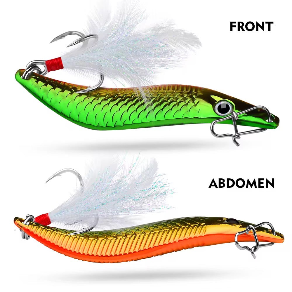 3 Señuelos Jigs 20gr Rojo Plateado Dorado