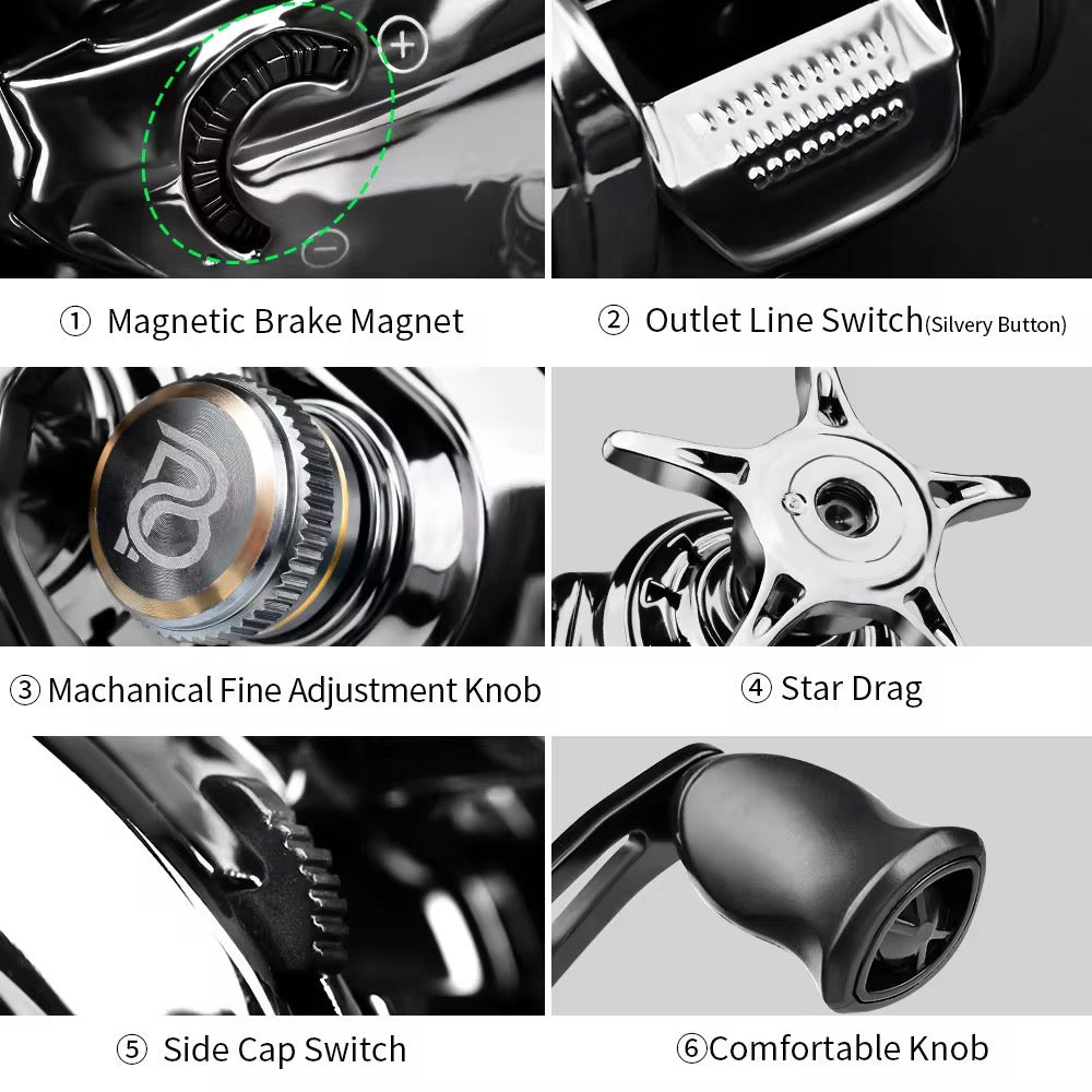 Reel Huevito Baitcast Pesca Dorado Tararira Variada