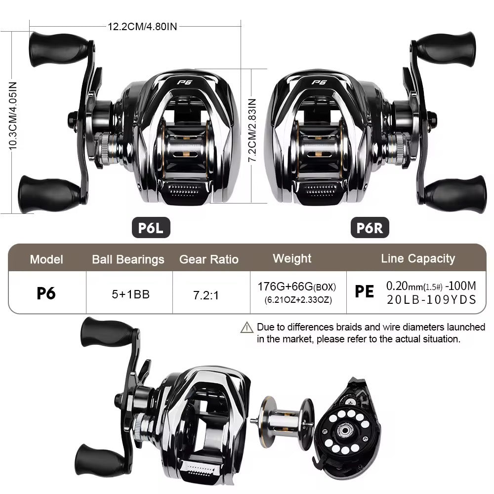 Reel Huevito Baitcast Pesca Dorado Tararira Variada