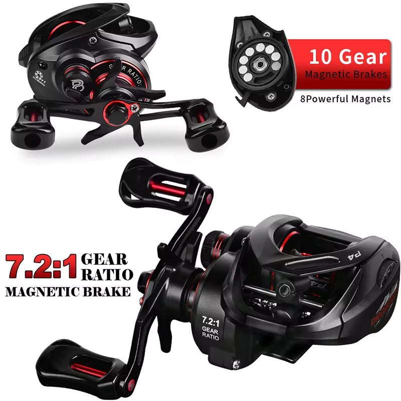 Reel Huevito Baitcast 8kg Freno Magnetico Manija Izquierda
