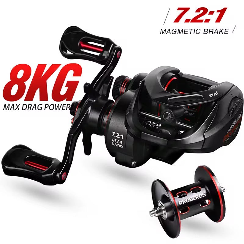 Reel Huevito Baitcast 8kg Freno Magnetico Manija Izquierda