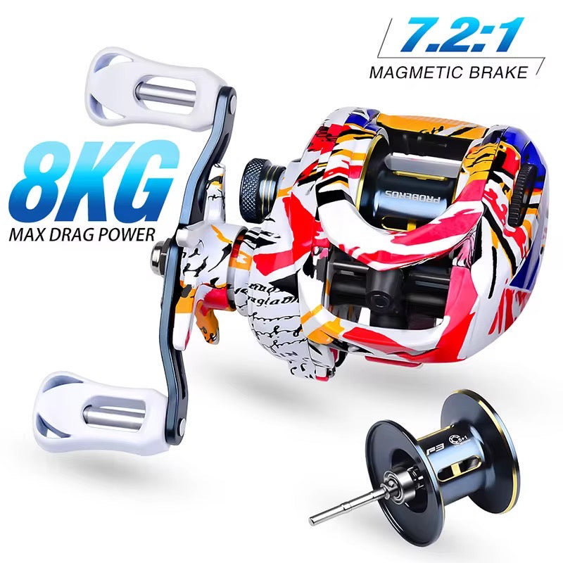 Reel Huevito Baitcast 8kg Freno Magnetico Pesca Dorado Taru