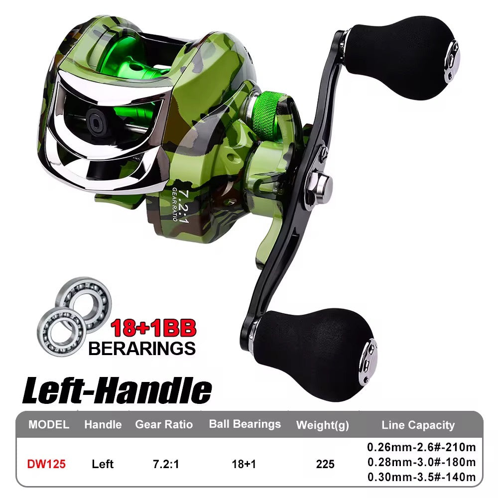 Reel Huevito Baitcast 19 Rulemanes Freno Magnetico Pesca