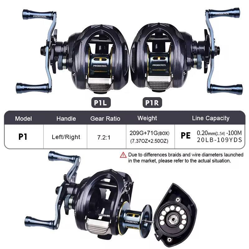 Reel Huevito Baitcast Freno Magnetico Pesca Dorado Tararira