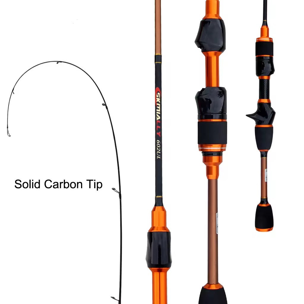 Caña Baitcast 1.8m Ultra Ligera Full Carbono Resistente
