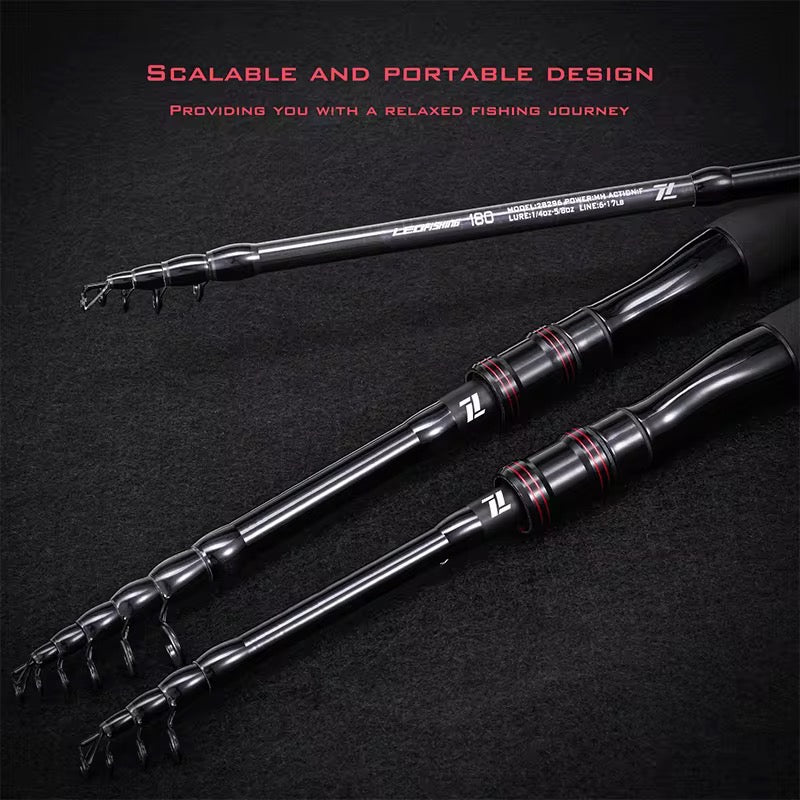 Caña Telescopica 2.1m Baitcast Carbono Resistente