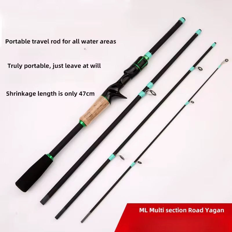 Caña Baitcast 2.1m 4 Tramos Portatil Y Resistente
