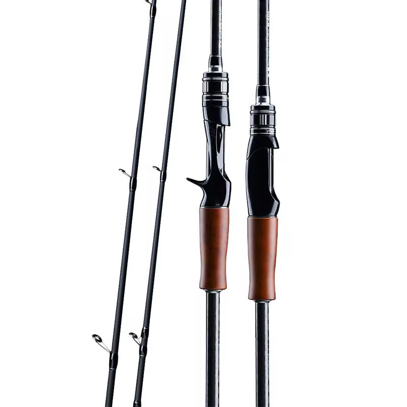 Caña Baitcast Full Carbono 2.1m Mango Madera Premium