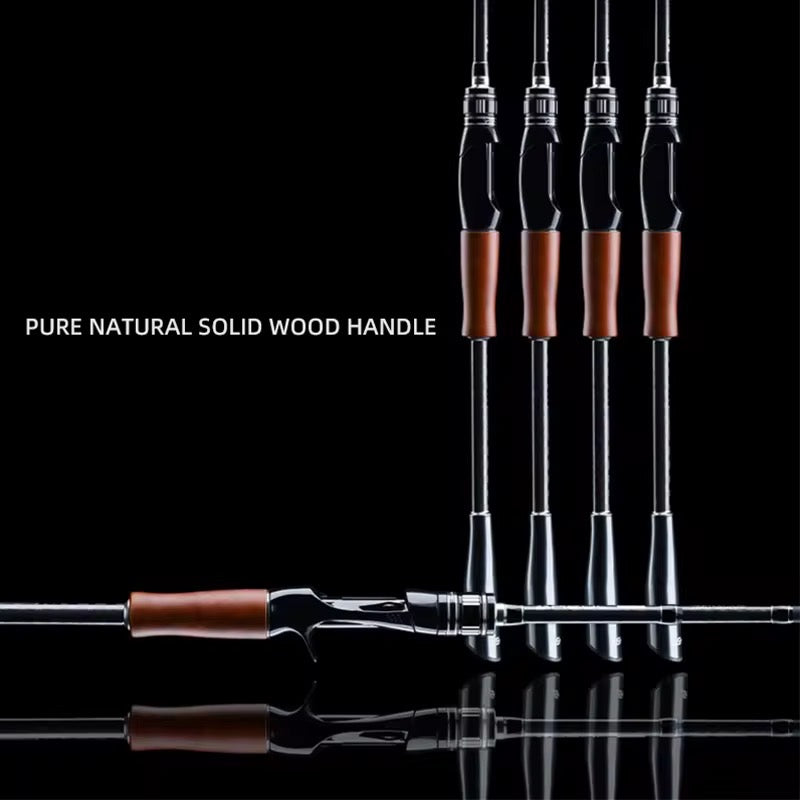 Caña Spinning Full Carbono 2.1m Mango Madera Premium
