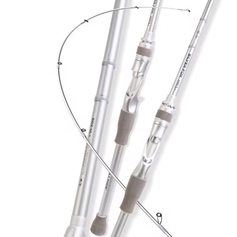 Caña Baitcast Ultra Ligera 2 Tramos 1.8m Carbono Resistente