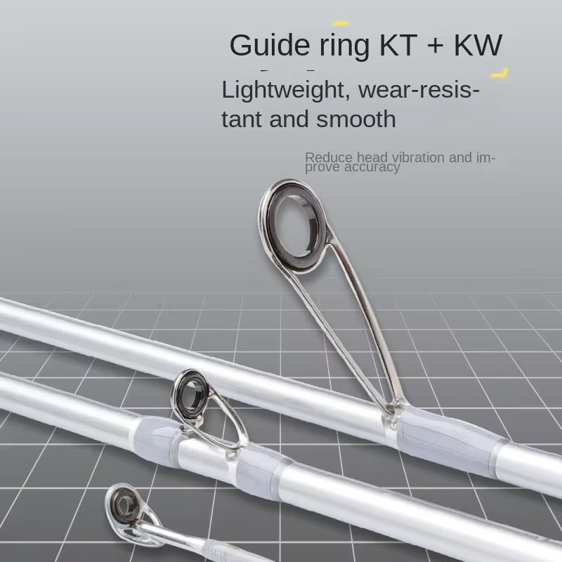 Caña Baitcast Ultra Ligera 2 Tramos 1.8m Carbono Resistente