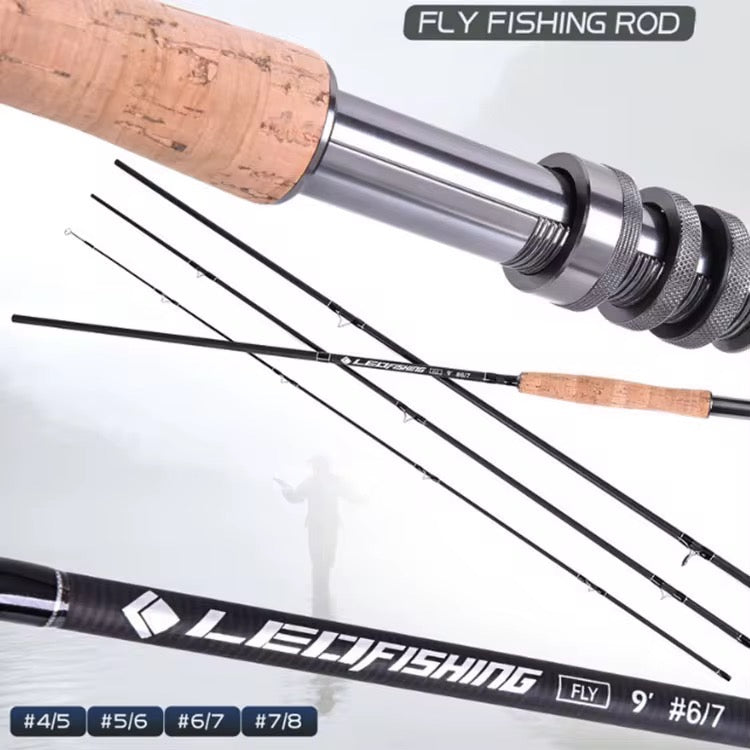 Combo Fly Pesca Mosca Caña + Reel + Linea + Mosca + Estuche