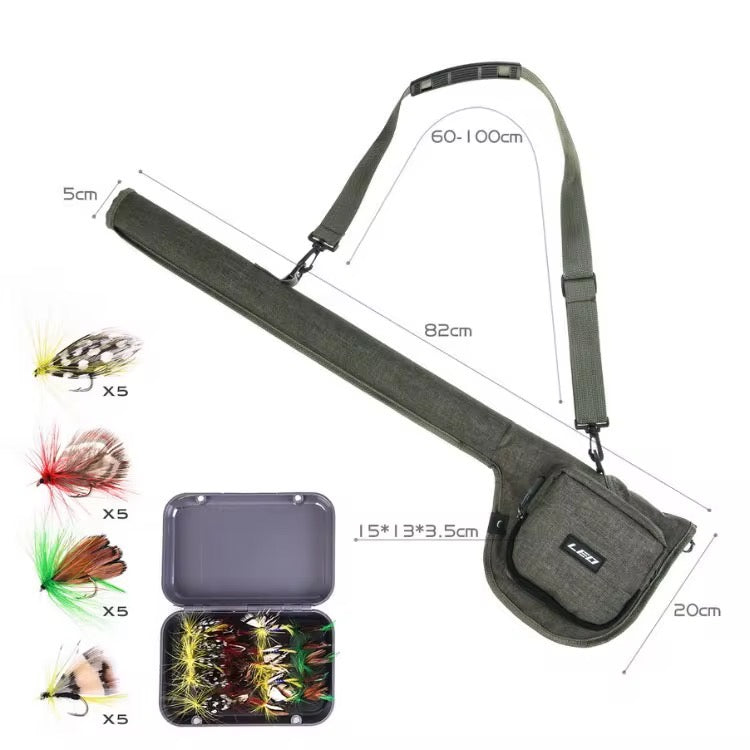 Combo Fly Pesca Mosca Caña + Reel + Linea + Mosca + Estuche
