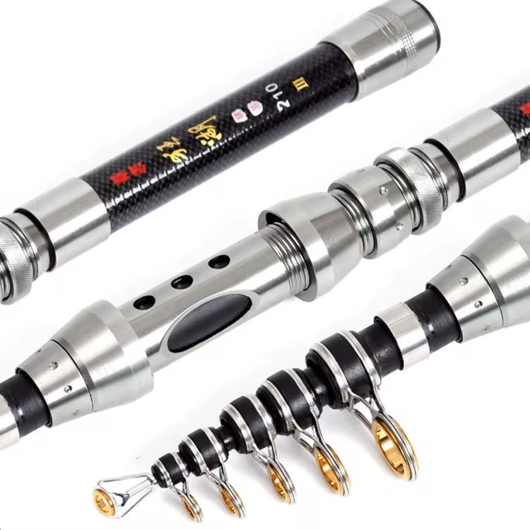 Caña Telescopica 2.1m Carbono Aluminio Resistente Portatil