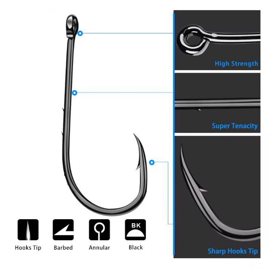 10 Anzuelos Carbono Mar Pesca Corvina Variada