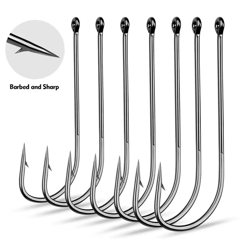 8 Anzuelos Pata Larga Carbono Pesca Variada