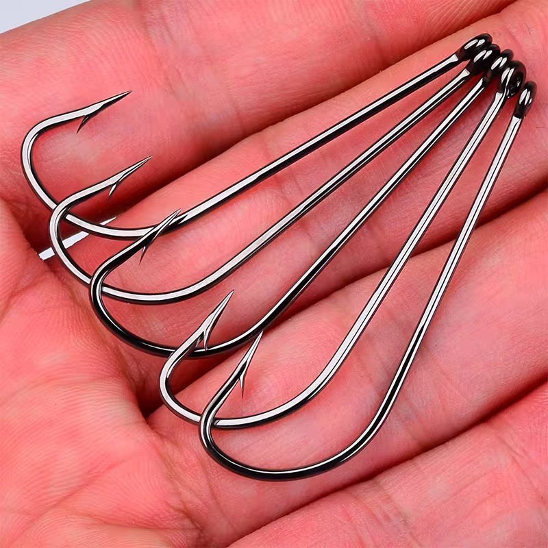 8 Anzuelos Pata Larga Carbono Pesca Variada