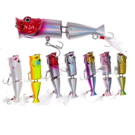 4 Señuelos Popper Articulado 8cm 11.5g Pesca Tararira Dorado