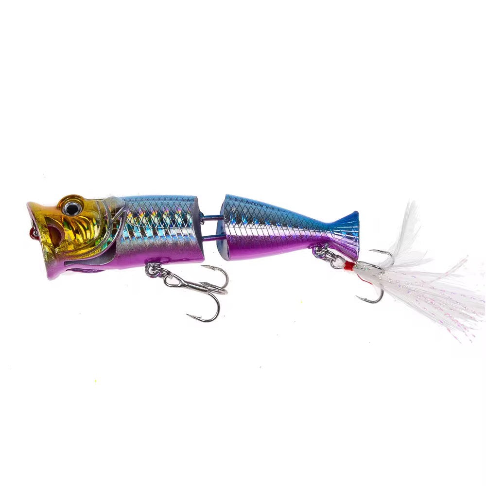 4 Señuelos Popper Articulado 8cm 11.5g Pesca Tararira Dorado